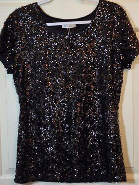 Women's MANER Full Sequin Top Glitter Party Blouse
